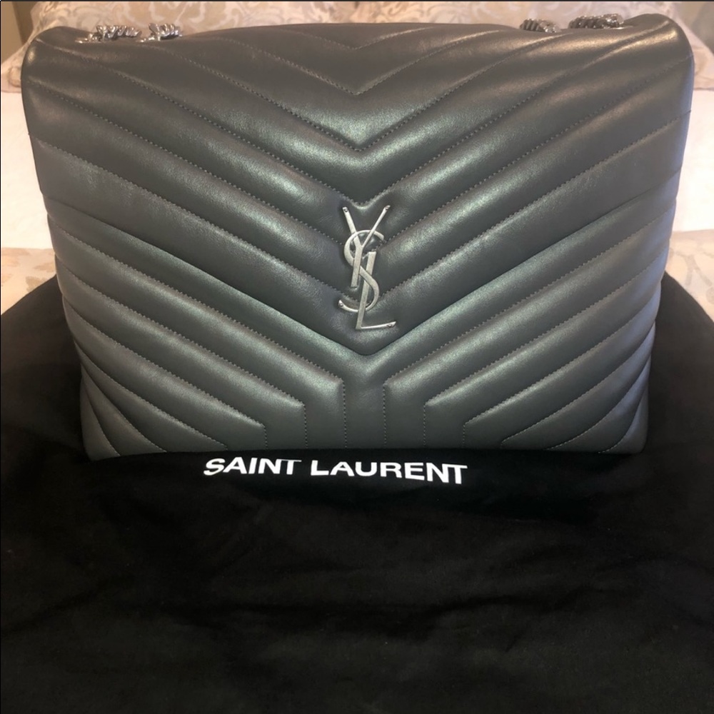 Authentic YSL Loulou Large bag in Grey